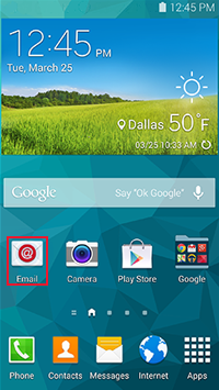 setting up galaxy phones to check your email step 1
