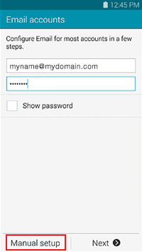 setting up galaxy phones to check your email step 2